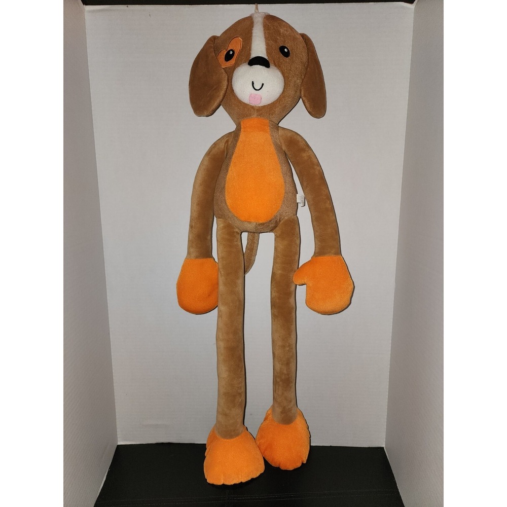 Stretch Kins Blue Banana Club Brown Puppy Dog Soft Plush 31 Inch